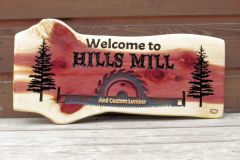 Hills Mill Cedar Live Edge Custom Sign