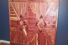 Cedar Barn Doors with Epoxy Inlay